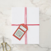 Aangepaste Retro Papieren Stempel Post Sneeuw Kers Cadeaulabel (Met Touw)