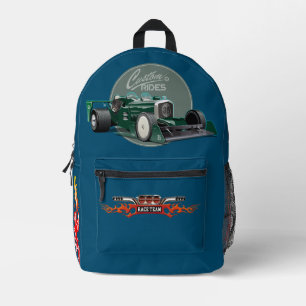 Aangepaste retro race auto bedrukte rugzak