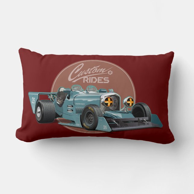 Aangepaste retro race auto concept kussen (Voorkant)