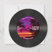 Aangepaste Retro Record Neon Flamingo 40e verjaard Kaart (Achterkant)