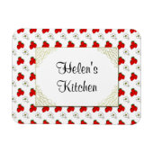 Aangepaste Retro Red Strawberry en Flower Magnet Magneet (Horizontaal)