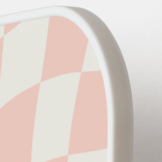 Aangepaste Retro Roze Geruit Pickleball Paddle Gif (Links Detail)