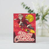 Aangepaste Retro Schaats Kerstmis Groeten Feestdagenkaart (Staand voorkant)