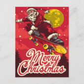 Aangepaste Retro Schaats Kerstmis Groeten Feestdagenkaart (Voorkant)