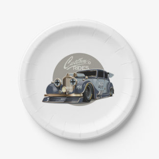 Aangepaste retro sciencefiction raceauto papieren bordje