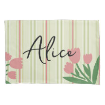 Aangepaste retro strepen en bloemmotief groen roze
