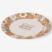 Aangepaste Retro Terracotta Boho Bloemige Bruiloft Papieren Bordje (Gekanteld)