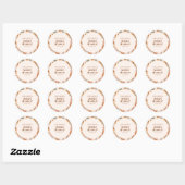 Aangepaste Retro Terracotta Boho Bloemige Bruiloft Ronde Sticker (Vel)