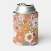 Aangepaste Retro Terracotta Boho Floral Baby showe Blikjeskoeler (Blikje Achterkant)