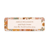 Aangepaste Retro Terracotta Boho Floral Retouradre Etiket (Voorkant)