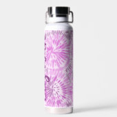 Aangepaste Retro Tie Dye Magenta Monogram Waterfles (Achterkant)