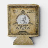 Aangepaste  retro van het sjabloon voor geboorteda blikjeskoeler (Achterkant)