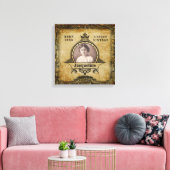 Aangepaste  retro van het sjabloon voor geboorteda canvas afdruk (Insitu (Woonkamer))