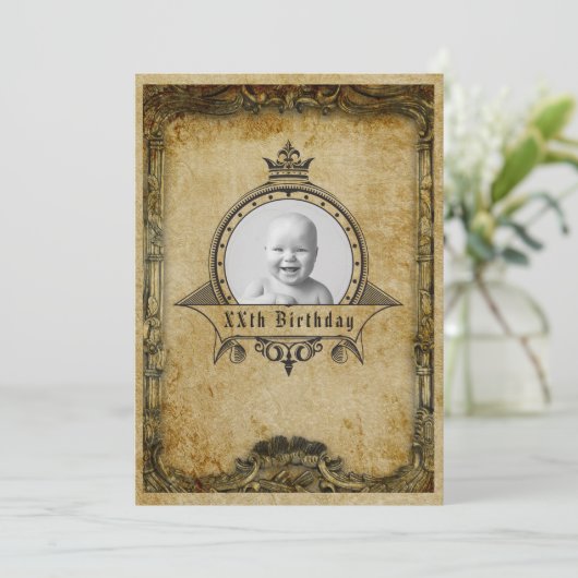 Aangepaste retro van het sjabloon voor geboorteda kaart (Staand voorkant)