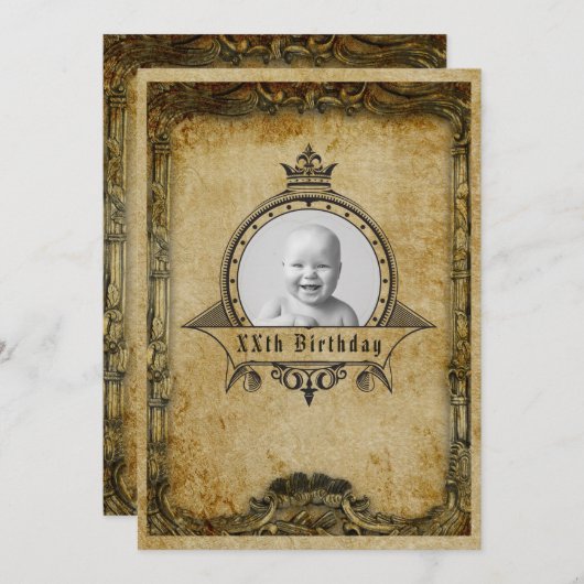 Aangepaste  retro van het sjabloon voor geboorteda kaart (Voorkant / Achterkant)