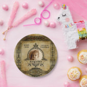 Aangepaste  retro van het sjabloon voor geboorteda papieren bordje (Feest)