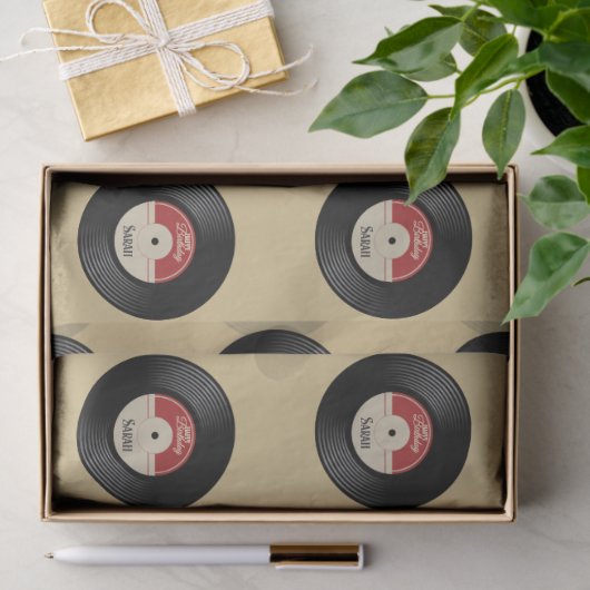 Aangepaste  Retro Vinyl Record Tissue Papier (Geschenk)