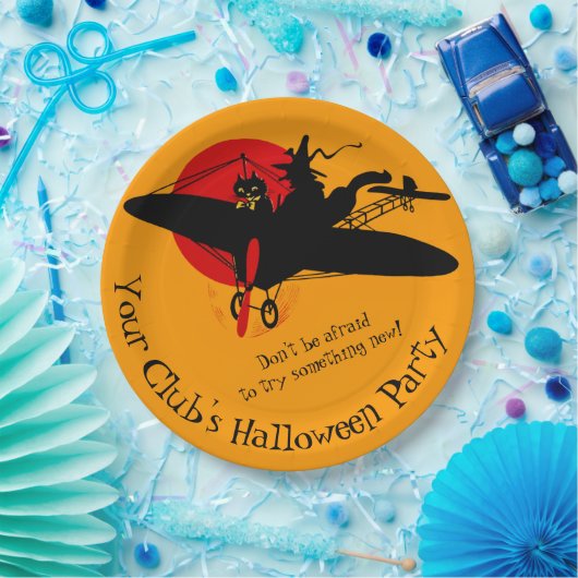 Aangepaste Retro Vliegende Heks Halloween Papier B Papieren Bordje (Feest)