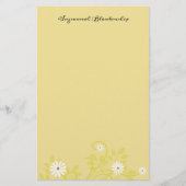 Aangepaste retro White Daisy Borders Stationery Briefpapier (Voorkant)