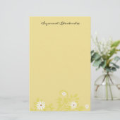 Aangepaste retro White Daisy Borders Stationery Briefpapier (Staand voorkant)