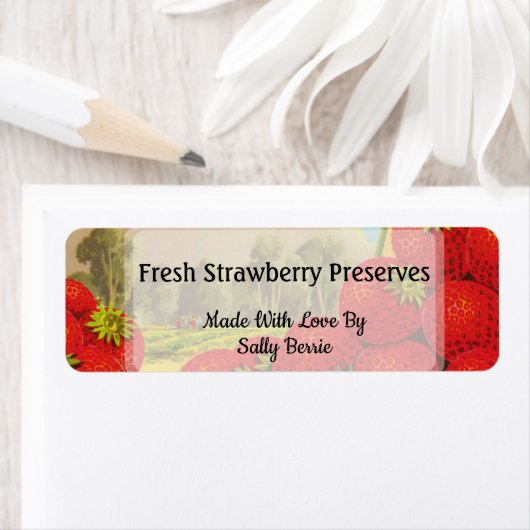 Aangepaste retroaardbeienconserven of baketiketten etiket (Insitu)