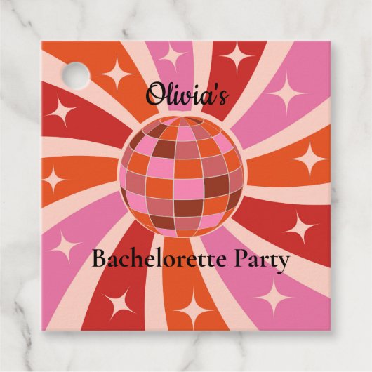 Aangepaste retrocessie Bachelorette Bedankjes Labels (Voorkant)