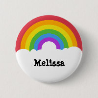 Aangepaste Retrostijl ronde regenboog en wolken
