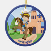 Aangepaste ridder in glanzende pantser Kinder kers Keramisch Ornament (Voorkant)