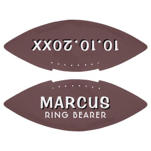 Aangepaste Ringdrager naam bruiloft datum keepomwi American Football (Panelen)