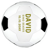 Aangepaste Ringdrager Naam Trouwdatum Aandenken Voetbal (Gedraaid)