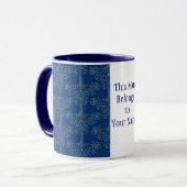 Aangepaste Ringer-Mok, donkerblauw, Gold-effect pa Mok (Voorkant links)