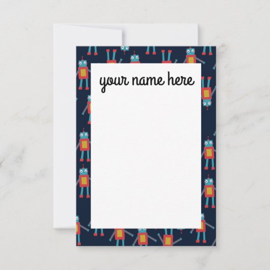 Aangepaste Robot Notecards Bedankkaart (Voorkant)