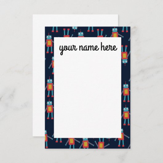 Aangepaste Robot Notecards Bedankkaart (Voorkant / Achterkant)