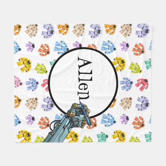 Aangepaste robots fleece deken (Voorkant (Horizontaal))