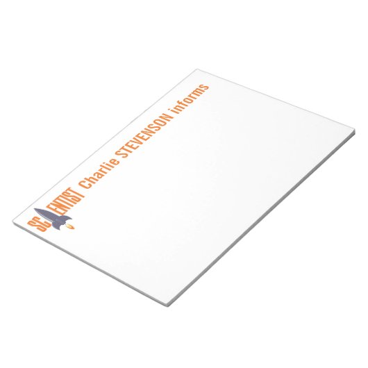 Aangepaste Rocket Scientist-laptops Notitieblok (Schuin)