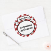 Aangepaste rode appel / appelmoes inblikken pot la ronde sticker (Envelop)