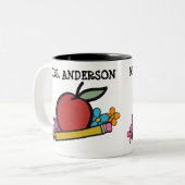 Aangepaste Rode Apple-docenten Tweekleurige Koffiemok (Voorkant links)