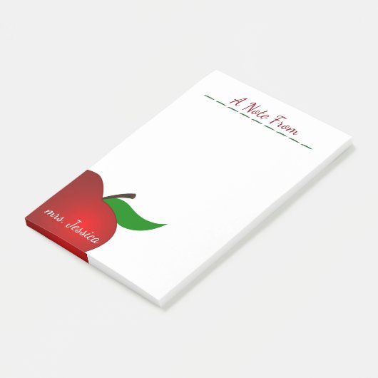Aangepaste Rode Apple-leraar Post-it® Notes (Schuin)
