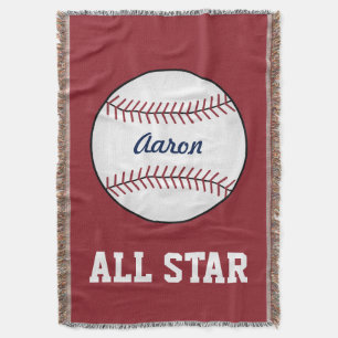 Aangepaste Rode Baseball Kinder Gooi Deken Gift