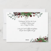 Aangepaste rode bessen Groene Holly Botanische Fol Feestdagenkaart (Achterkant)