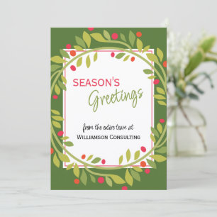 Aangepaste rode bessen groene hulst botanisch gebl feestdagenkaart