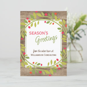 Aangepaste rode bessen groene hulst botanisch gebl feestdagenkaart