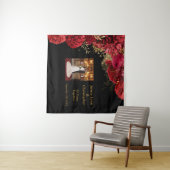 Aangepaste Rode Bloem Bruiloft Jubileum Tapijt Wandkleed (In Situ (horizontaal))