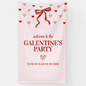 Aangepaste Rode Bow Galentine's Day Party Welkom Spandoek (Verticaal)