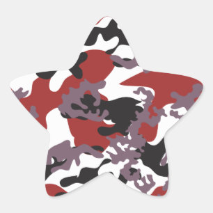 Aangepaste Rode Camo-stickers Ster Sticker