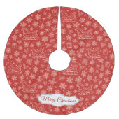Aangepaste Rode Doodle Kerst Sleigh Patroon Kerstboom Rok (Voorkant)