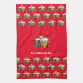 Aangepaste rode DRIE BEERS Theedoek (Verticaal)
