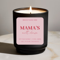 Aangepaste rode en roze "Mama's Melt Down" kaars