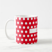 Aangepaste rode en witte Polka Dot Mok (Links)