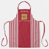 Aangepaste rode en witte streep schort (Voorkant)